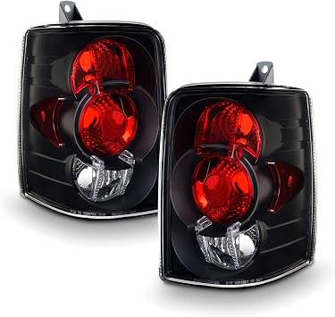 AKKON - For 93-98 Jeep Grand Cherokee SUV Black Bezel Rear Tail Lights Brake Lamps Replacement Pair