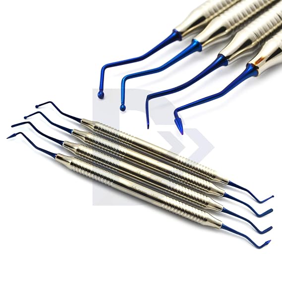 4Pcs Titanium Coded Dental Composite Filling Instruments Restoration Placement Contouring