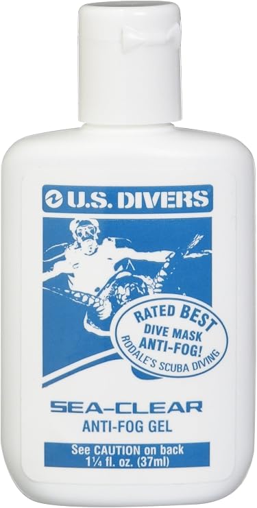 U.S. Divers Anti-Fog Clear Gel for Swimming Goggles, Snorkeling and Diving Masks - Powerful Long Lasting Formula, Non Abrasive, Non Toxic - for a Dry, Fog Free Vision (37 ml)