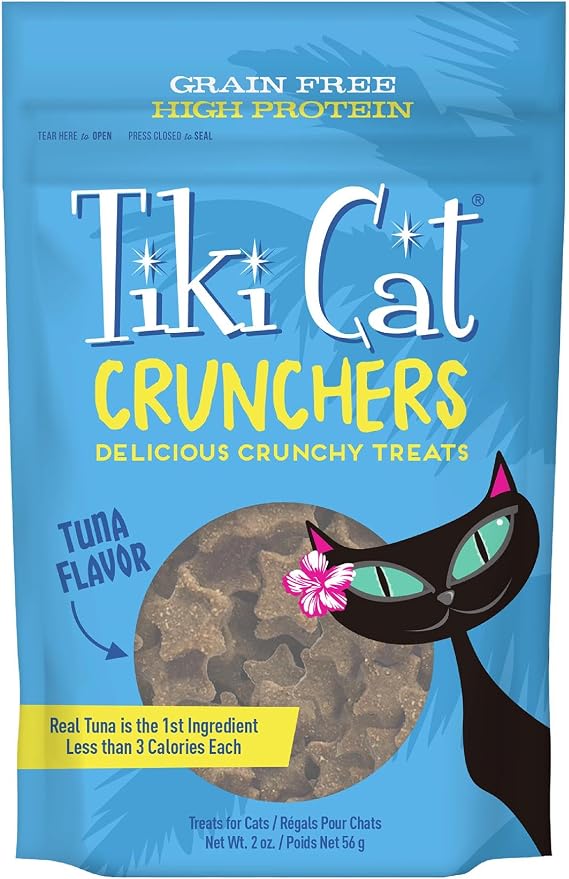 Tiki Cat Crunchers Meat-First Treats for Cats, 1-Pack of 2oz. Pouches