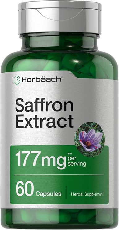 Horbaach Saffron Extract Capsules | 60 Pills | for Women and Men | Non-GMO, Gluten Free Supplement
