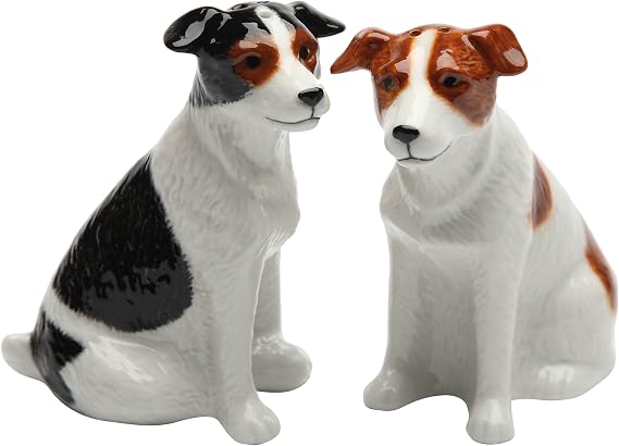 Cosmos Gifts Ceramic Jack Russell Salt and Pepper Set, 3-3/8-Inch