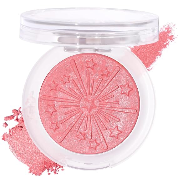 UCANBE Baked Blush for Cheek, Glow Blushing Palette - Seamless Silky Blendable Powder Blush Makeup Palette, Delivering Long Last Natural Ruddy Complexion, 02 Coral