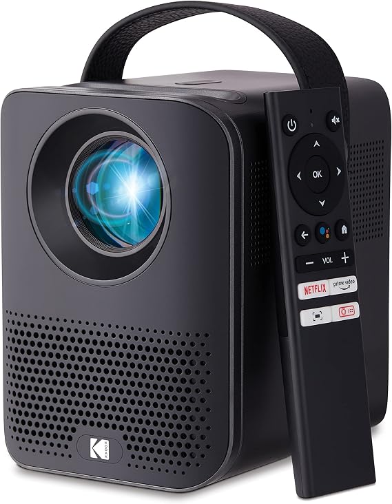 KODAK FLIK HD9 Mini Projector, Smart Projector, Android TV 10, Black