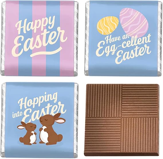 24 x Happy Easter Milk Chocolate Neapolitans – Perfect For An Easter Egg Hunt or Easter Gift