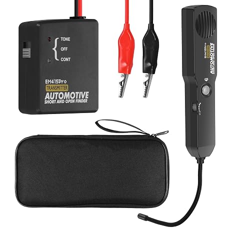 Electrical Short Open Finder for Em415pro Professional Wire Break Finder Automotive Circuit Tester Cable Fault Locator DC 6-42V Adjustable Circuit Breaker Tool for Cars Trucks(Black)