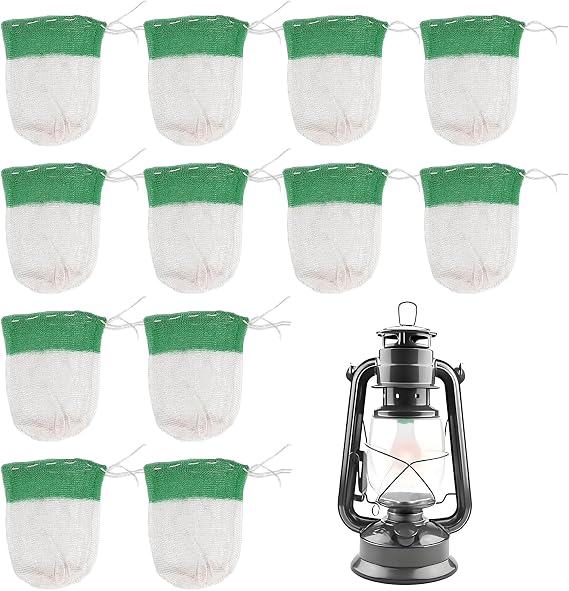 Lantern Mantles, Camping Lantern Mantles for Propane Lantern U Shape String Tie Mantles for Gas Lamp Mantles Gas Lantern Covers for Fueled Lighting for Outdoor Camping Lantern Natural - 12PCS