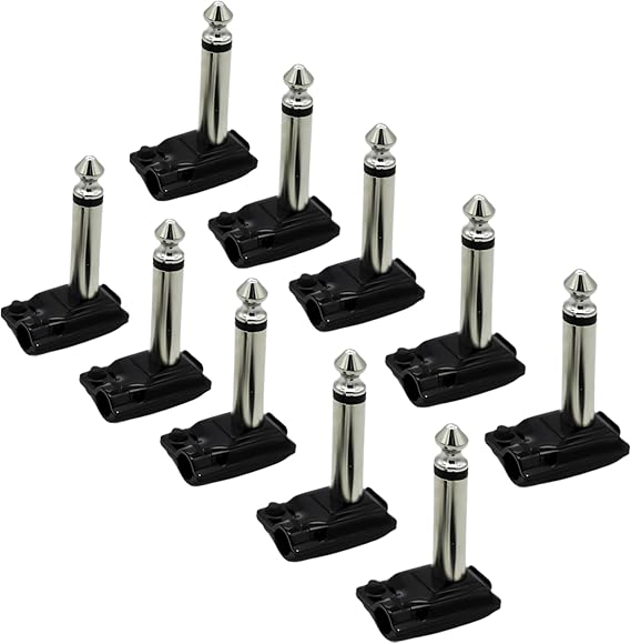 Evidence Audio ESP 1/4 Solder Plug for Mono Rail Cable Light Angle Mono, Black, Large - 10 Pieces