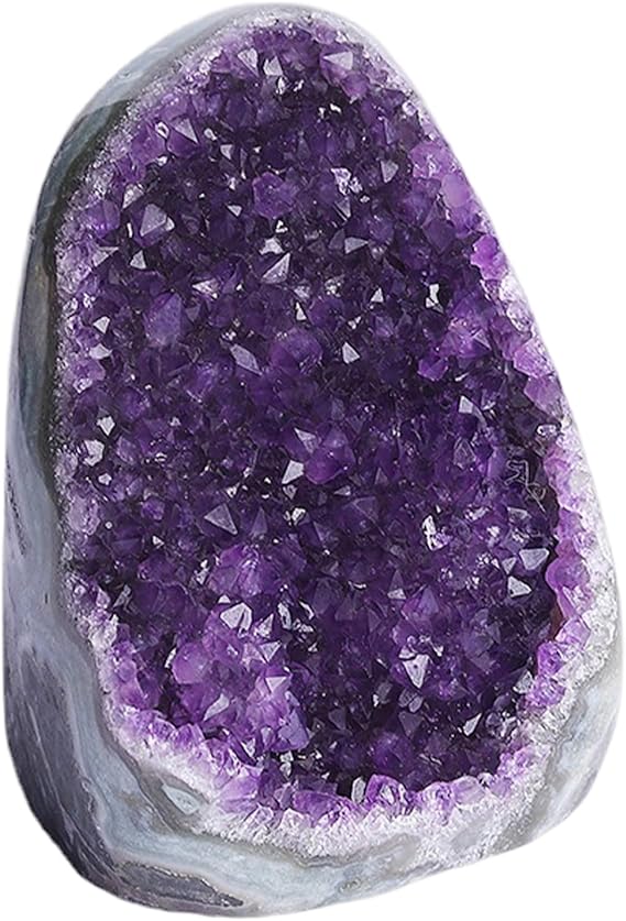 Amethyst Crystal Rock, 100-300g Natural Amethyst Geode, Positive Energy Crystals and Stones for Car Office Home Decoration