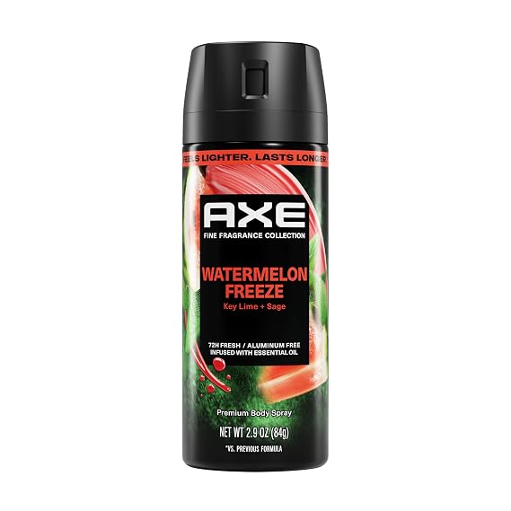AXE Fine Fragrance Collection Body Spray Watermelon Freeze Freshness 2.9 oz | Aluminum Free 72 Hour Freshness
