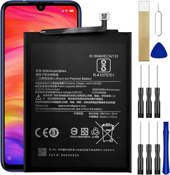DDONG Replacement Battery BN4A for Xiaomi Redmi Note 7 Pro Battery Free Adhesive Tool