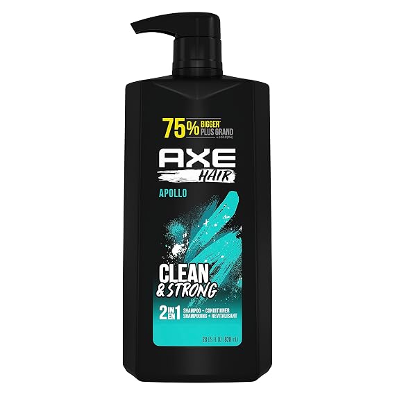 AXE 2-in-1 Shampoo & Conditioner for Clean & Strong Hair Apollo Wash & Care Sage & Cedarwood 100% Recycled Bottle 28 oz
