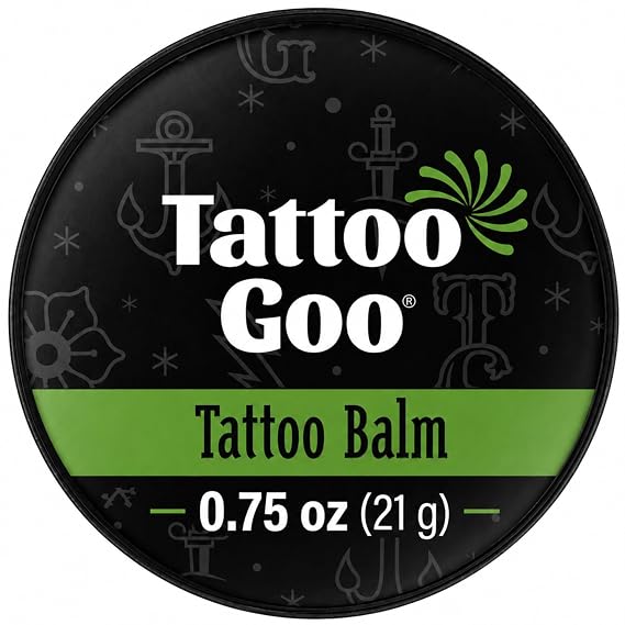 Tattoo Goo Tattoo Aftercare Balm, 0.75 oz (Travel Size), Natural Olive Oil & Beeswax, Supports Vibrant Color, Hydrates Fresh Ink, Moisturizing & Lightweight, No Petroleum, Mild Scent