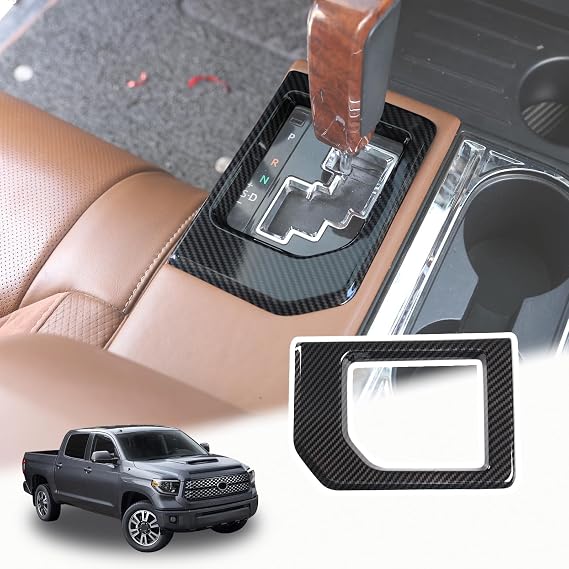 Compatible with Toyota Tundra 2014-2021 ABS Center Console Gear Shift Panel Frame Trim Car Accessories (Carbon Fiber Style)