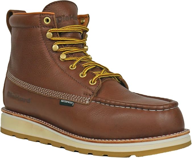 DieHard Toro Waterproof Composite Toe Work Boots, Premium Leather, Slip-Resistant, Brown