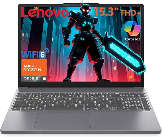 Lenovo 15 Gaming Laptop, AMD Ryzen 5 7535HS, 16GB DDR5, 512GB PCIe SSD
