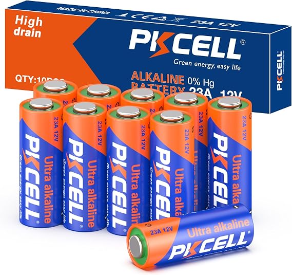 PKCELL 23A 12 Volt Battery 10 Pack, Alkaline 23A 12V Battery for Remote