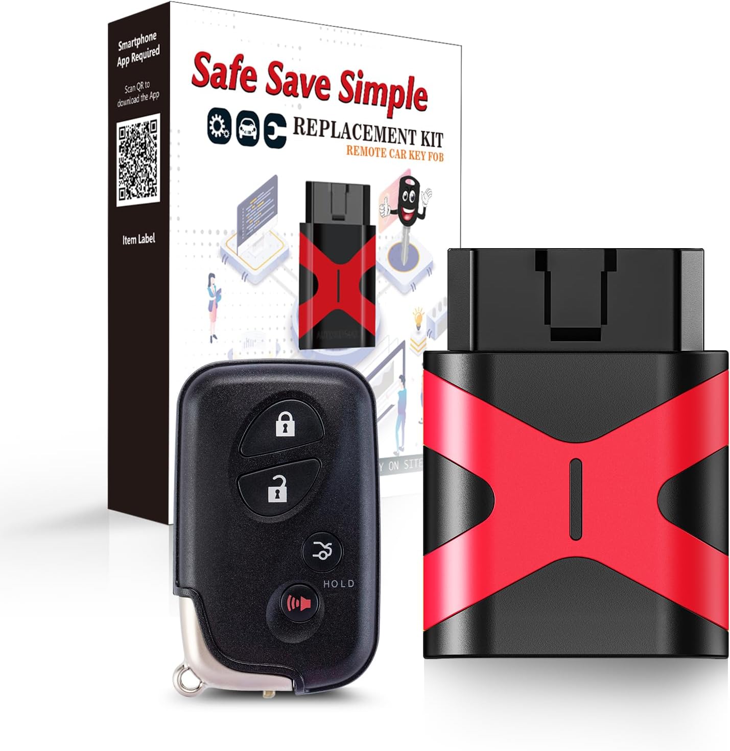 Programmable Keyfob, Replacement Car Keys and Fob Programmer Kit for 2009-2012 GS350  ES350  IS250 IS350 Smart Remote HYQ14AAB 281451-3370 Programmer Kit