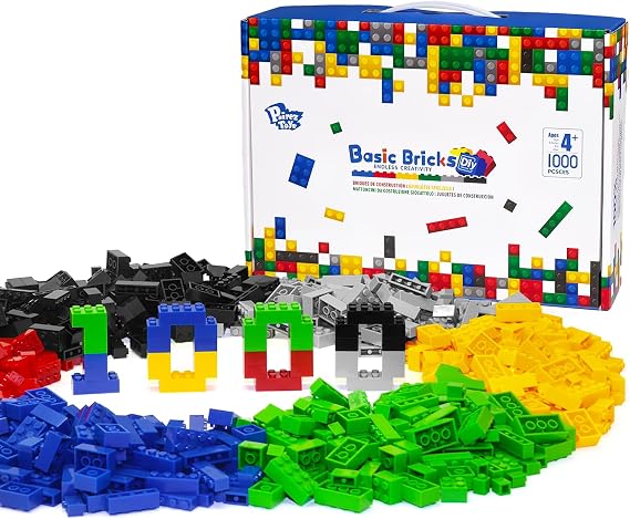 Pairez Toys 1000 Piece Classic Bulk Building Bricks, Basic Blocks Set
