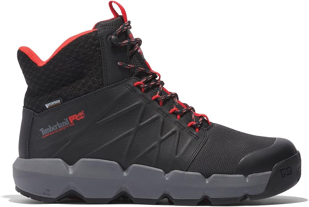 Timberland PRO Morphix 6" Leather Black/Red Safety Boots - UK 10