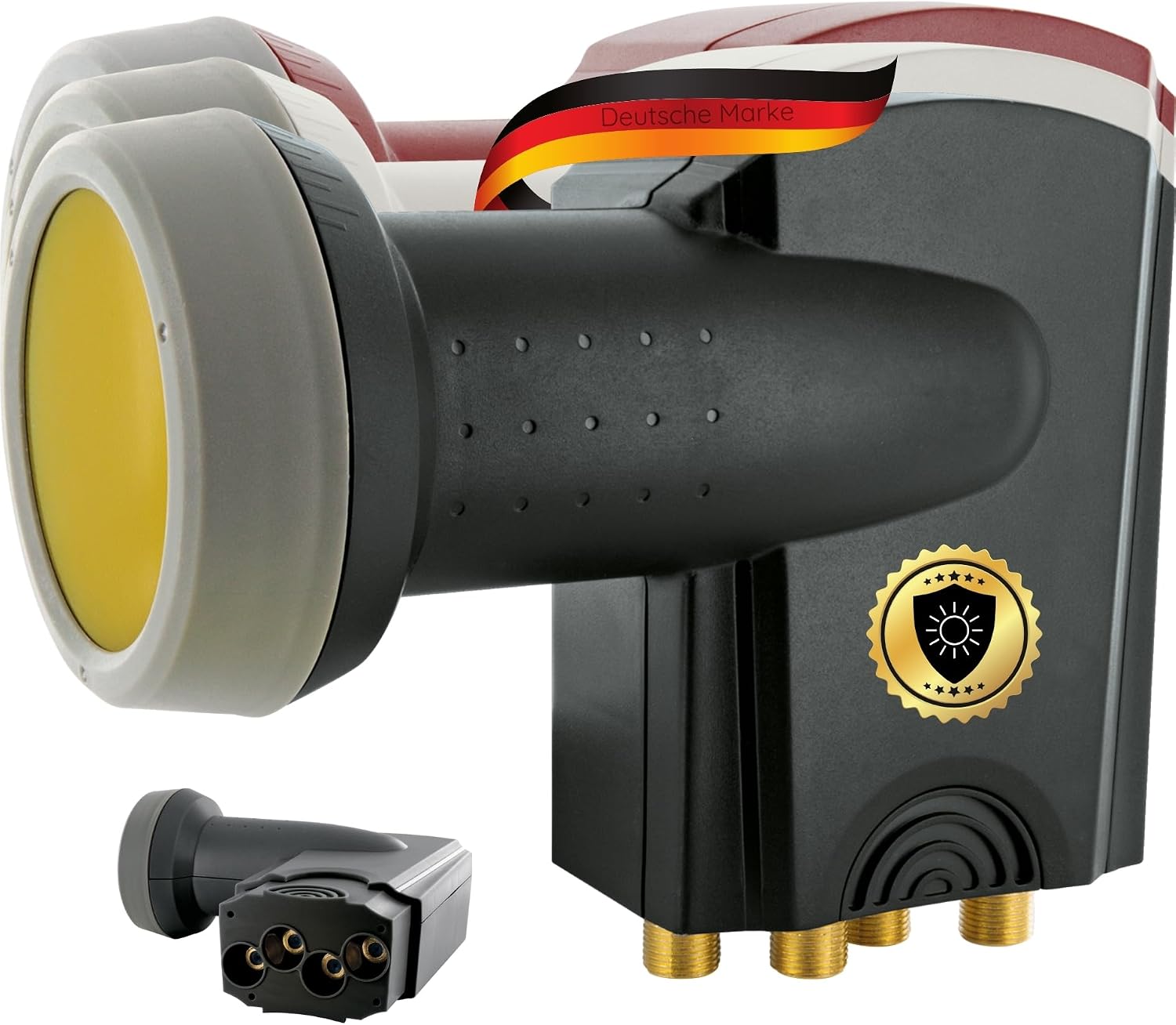 SCHWAIGER 371 Quad LNB Low Noise Blockconverter Sun Protect digital heat-resistant LNB cap Satellite dish accessories Direct connection Weather protection gold-plated contacts anthracite