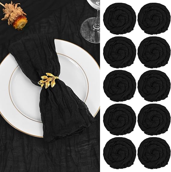 fani 100 Pack Gauze Cheesecloth Napkins, 20 x 20 in, Black