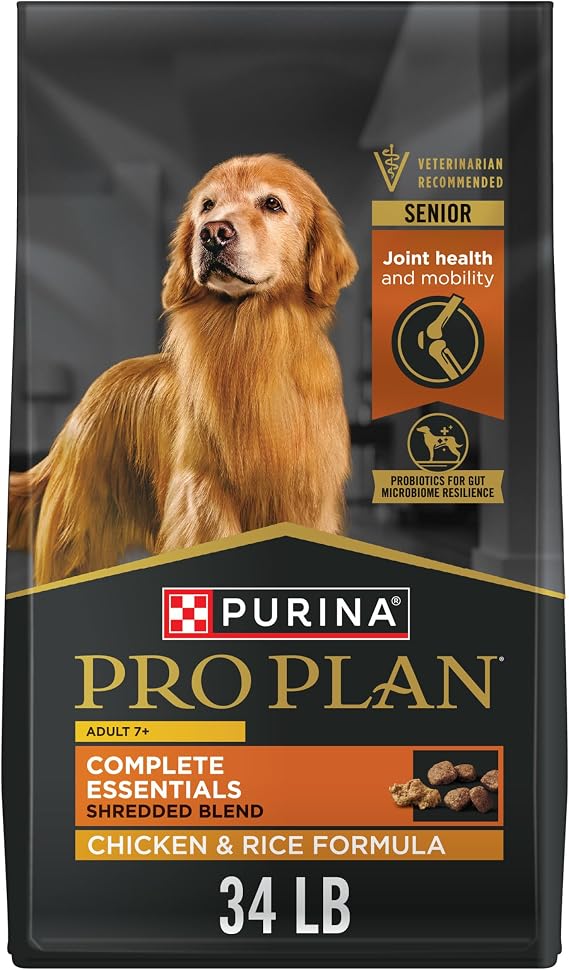 Purina Pro Plan Complete Essentials Senior Dry Dog Food, Chicken, 34 lb Bag