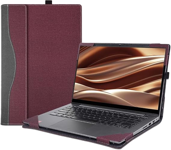Laptop Cover Case for 16 inch Lenovo ThinkPad E16 Gen3 Gen2 Gen1,PU Leather Protective Shell Detachable Sleeve Accessory (Burgundy, for ThinkPad E16 Gen3/2/1)
