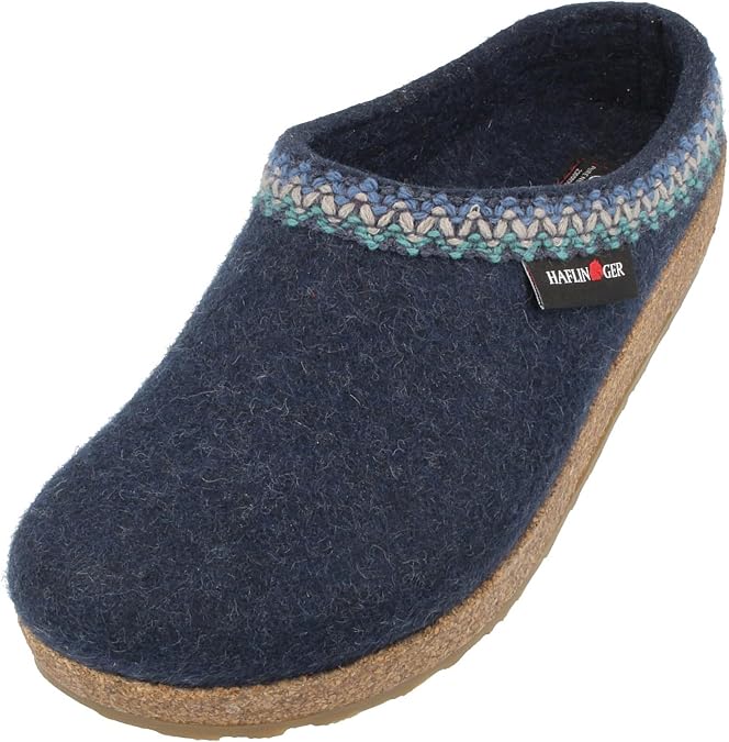 HAFLINGER Grizzly Zigzag Felt Clog Wool Slipper