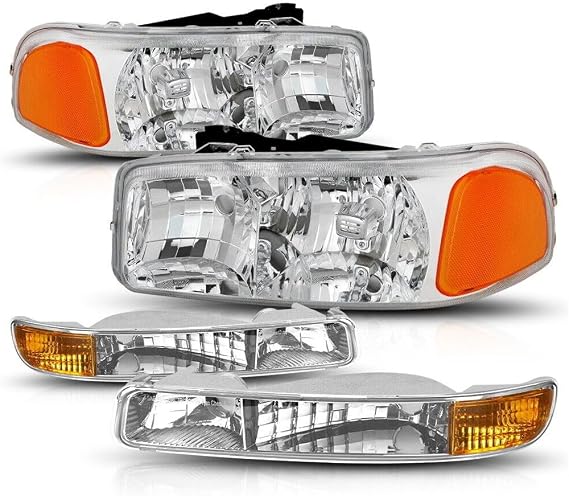 Headlight Fits Chrome/Clearamber Corner + Bumper Lamp Driver Passenger Side Re-Use/Bult-Shape Code 20556700 15850351 Mahcp499eisholh