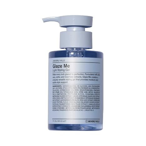 J Beverly Hills Glaze Me Light Styling Hair Gel with Aloe Vera, 7 Oz | Hair Styling Gel for Moisture and Light Hold, Formulated with Aloe Vera, Nettle & Rosemary Extracts