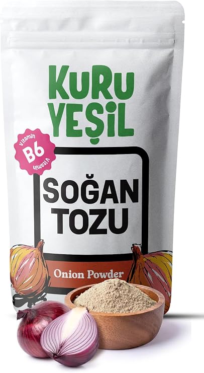 Dry Green Natural Onion Powder - Additive-Free, Domestic Production, Intensive Flavored, Vegan & Gluten-Free Seasoning - Powder Onion Dry Vegetable Seasoning - 100 gr