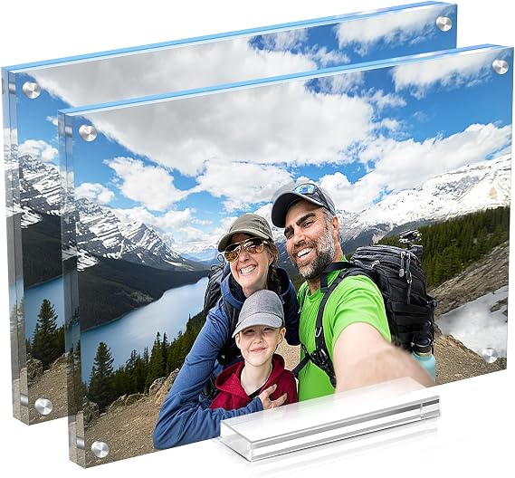 Acrylic Picture Frames 8x10 In 2 Pack,Clear Magnetic Photo Frame