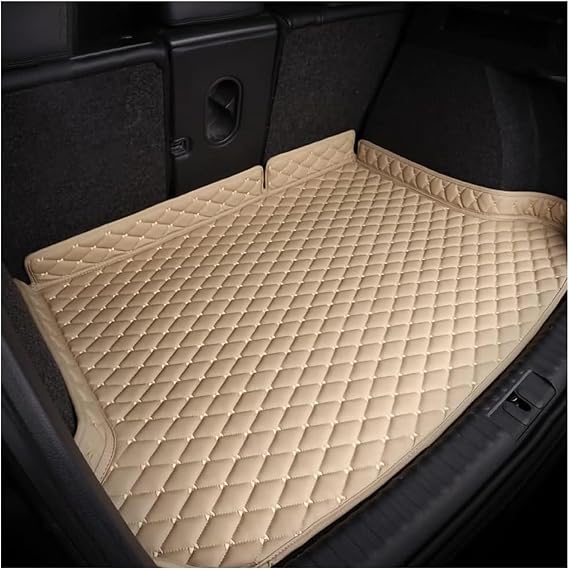 Leather Car Trunk Mat for Mazda Mazda 3 Hatchback 2010 2011 2012 2013 Car Cargo Liner Trunk Mat All Weather Protection Car Boot Liner,Beige