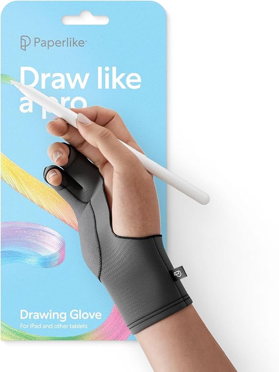 Paperlike Drawing Glove for iPad, Right and Left Hand, 3 Sizes (M)