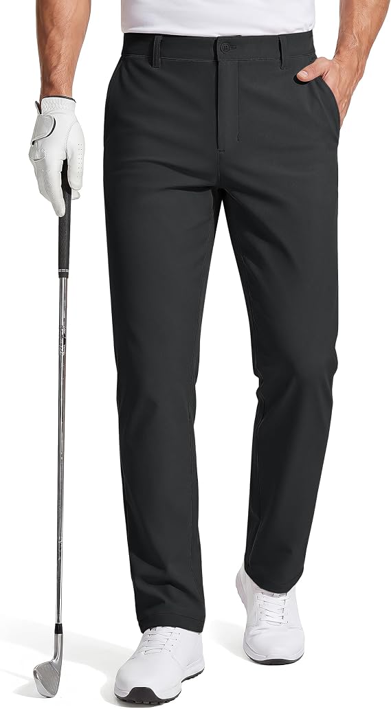 TACVASEN Golf Pants Men Stretch Comfy with Zipper Pockets for Dress Work