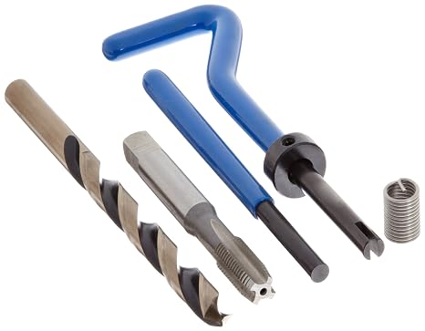 E-Z LOK SK40410 Metric Helical Thread Repair Kit for Metal, 304 Stainless Steel Wire Threaded Inserts, M4-0.7 Thread Size, 4 mm Installed Length, Pack of 10