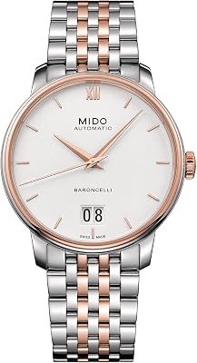 MIDO Baroncelli Big Date - Swiss Automatic Watch for Men - White Dial - Case 40mm - M0274262201800