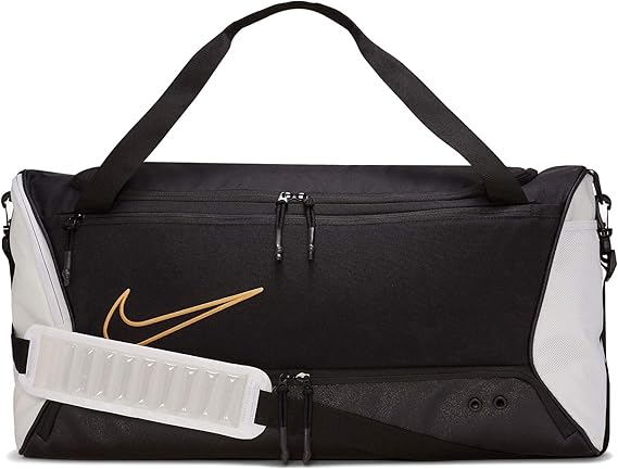 Nike Elite Basketball Duffel Bag Ba6163-011, Black/White/Metallic Gold., One Size