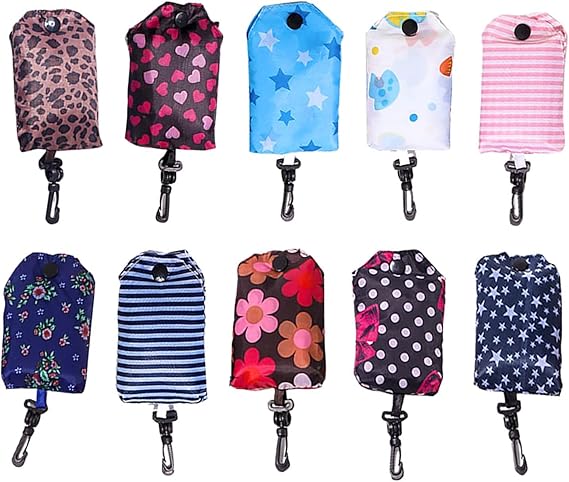 3 PCS Foldable Shopping Bag Reusable Grocery Bags Heavy Duty Style in Random Suitable for Shopping Home Travel Outdoor Camping