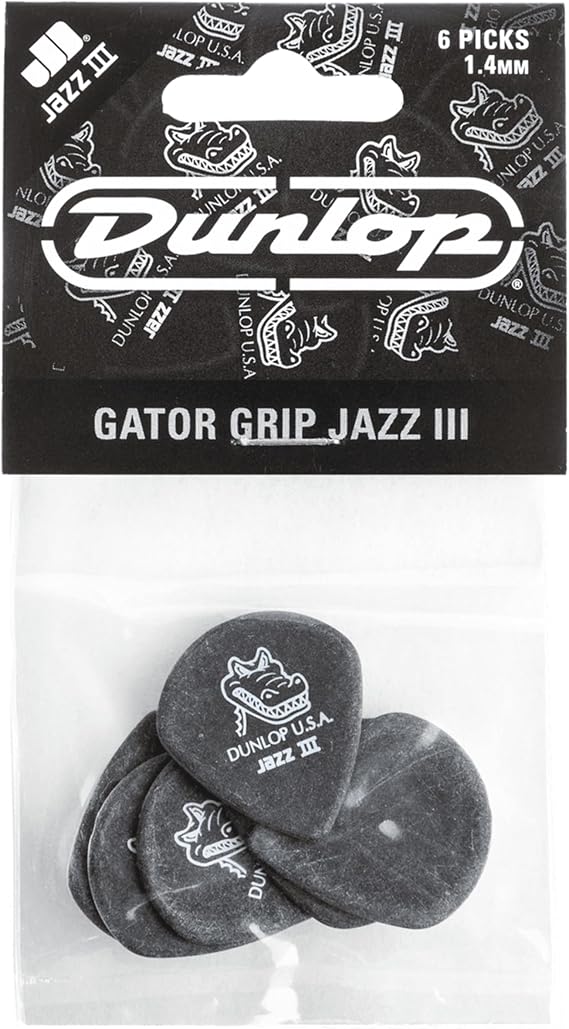 Jim Dunlop Gator Grip Jazz III Pick 1.4MM - 6 Pack