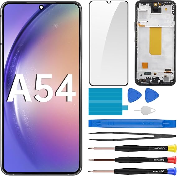 for Samsung Galaxy A54 Screen Replacement with Frame Ear Speaker