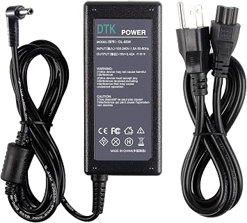 Dtk 19V 3.42A 65W AC Adapter for Asus Toshiba Laptop Computer Charger Notebook PC Power Cord Supply Source Plug Connector Size: 5.5 x 2.5mm(Not fit 4.0x1.35mm)