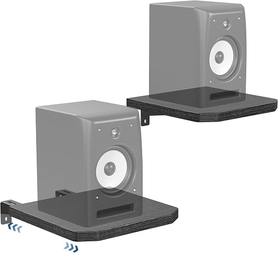 BYMECOST Speaker Wall Mount, Adjustable Rear Speaker Wall Mount Shelves