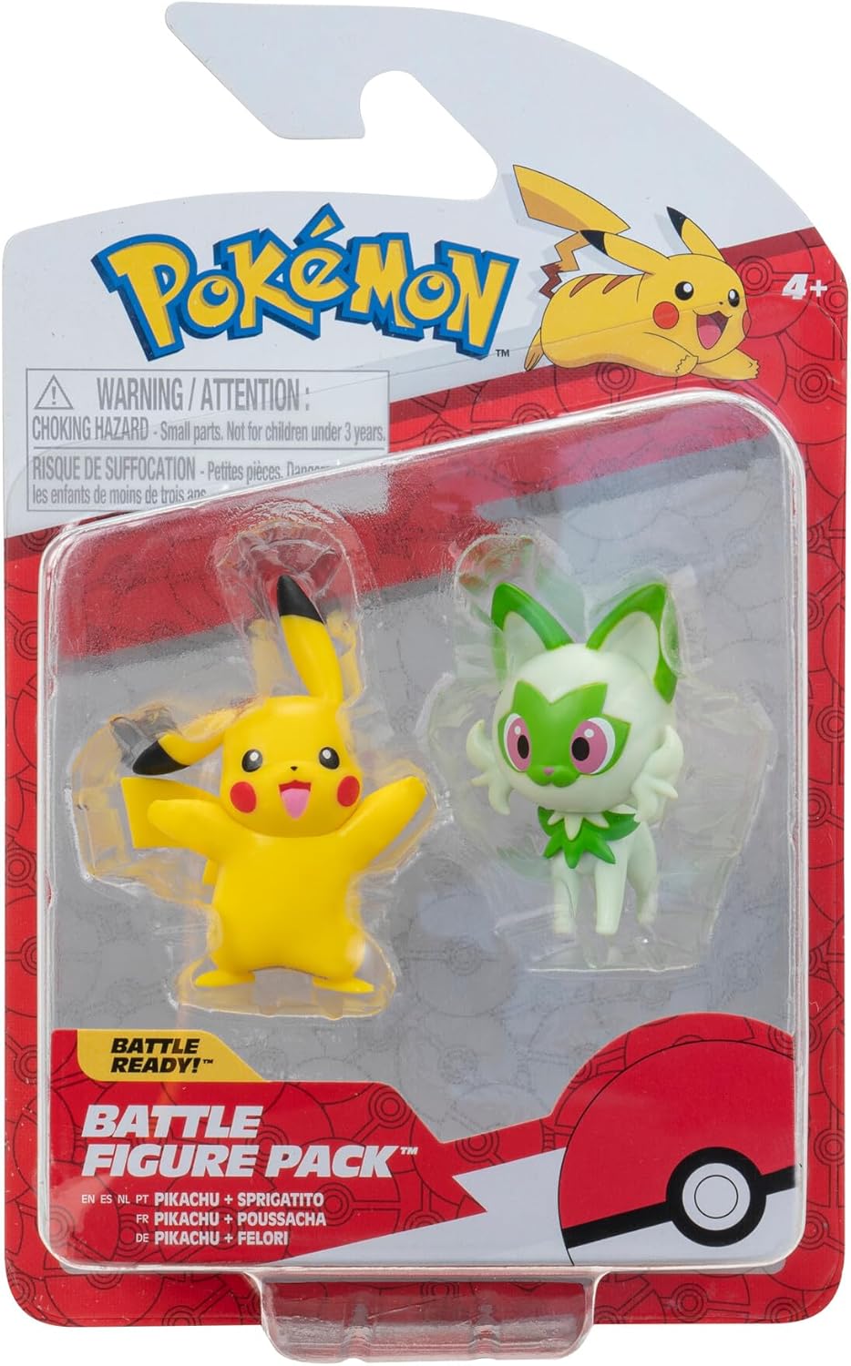 Pokémon Battle Figure First Partner 2'li Paket - Otantik Detaylara Sahip 2 İnç Sprigatito ve Pikachu Savaş Figürleri