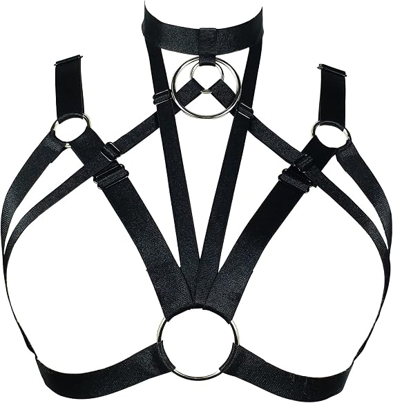 Women Harness Elastic Band Lingerie Cupless Cage Bra Hollow Out Bra