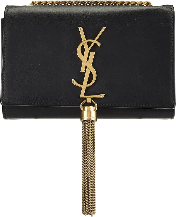 Saint Laurent, Pre-loved Black Calfskin Kate Tassel Mini, Black