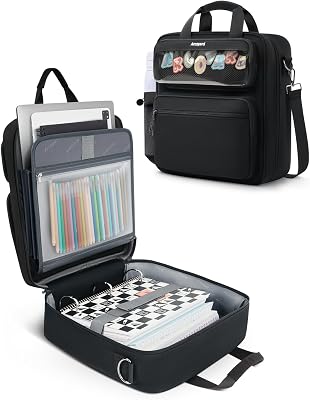 Zipper Binder 3 Ring with Ita Window, 3 Inch Binder with Zipper D-Ring Fits 14 in Laptop, 3-in-1 ShoulderBackpackHandle 600 Sheets Capacity for School & Office Black