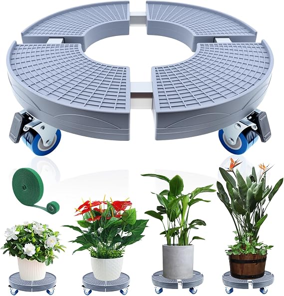 Plant Caddy with Wheels, 15-20 inch Adjustable Rolling Plant Stand, 1 Pack