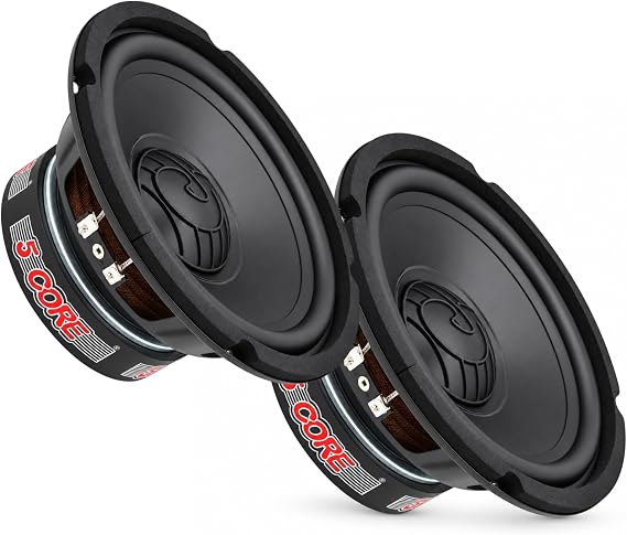 5 CORE 6.5 Inch Subwoofer 500W Pair 4Ohm Car Audio Shallow Woofer Speaker